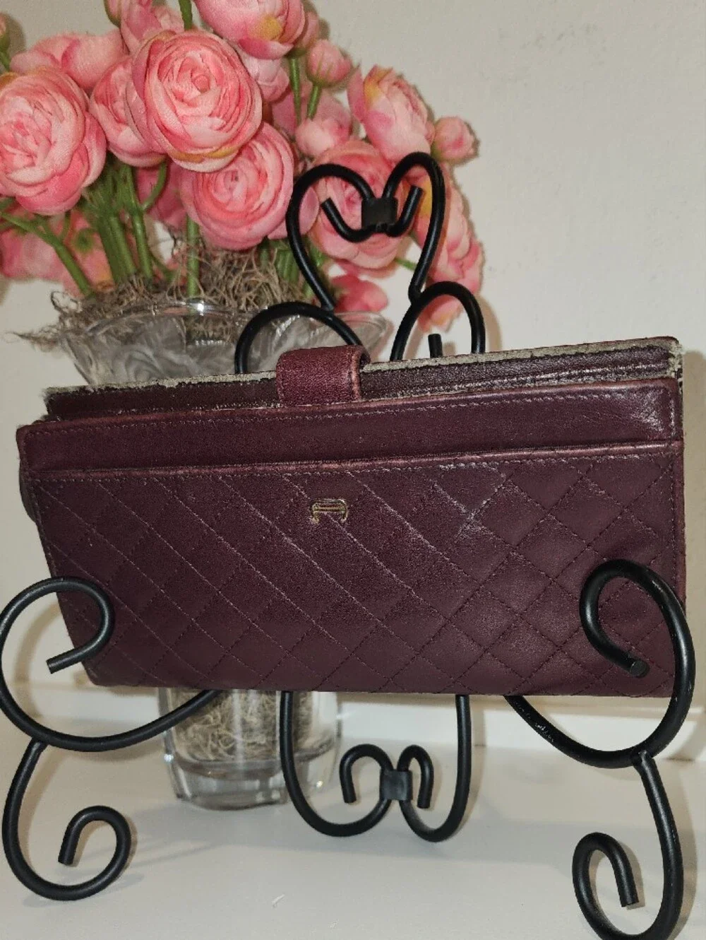 Quilted Burgundy Women's Wallet - Etienne Aigner